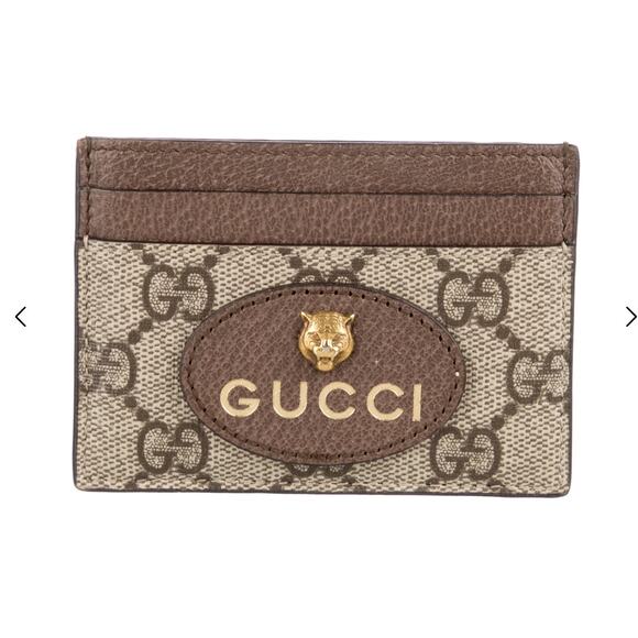 Gucci Neo Vintage GG Supreme Cardholder Brown Unisex - Picture 1 of 4